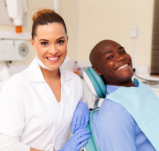 Male patient visiting dentist